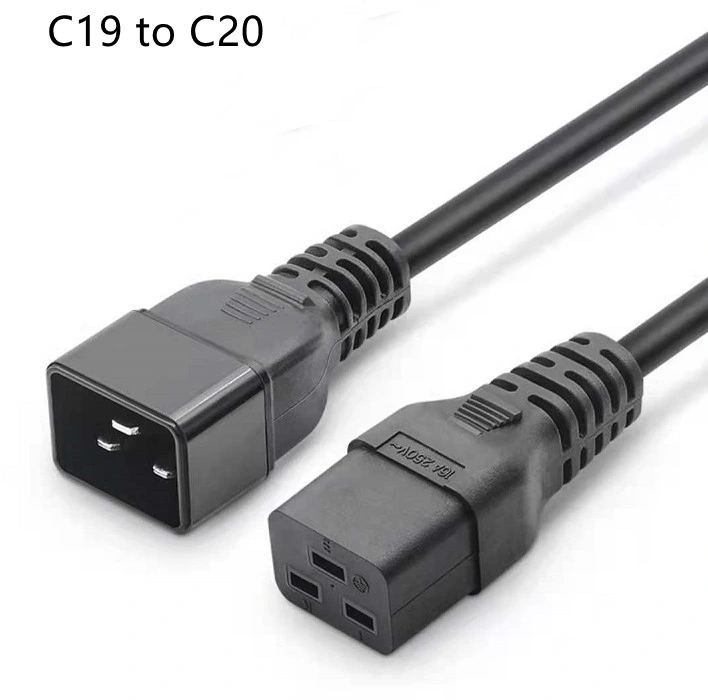 14AWG 2FT C19 to C20 Power Extension Cable for Data Center