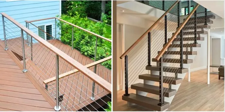 Cable Railing Steel Deck 1/4 Iron Deck Stainless Steel Hardware Cable Railing