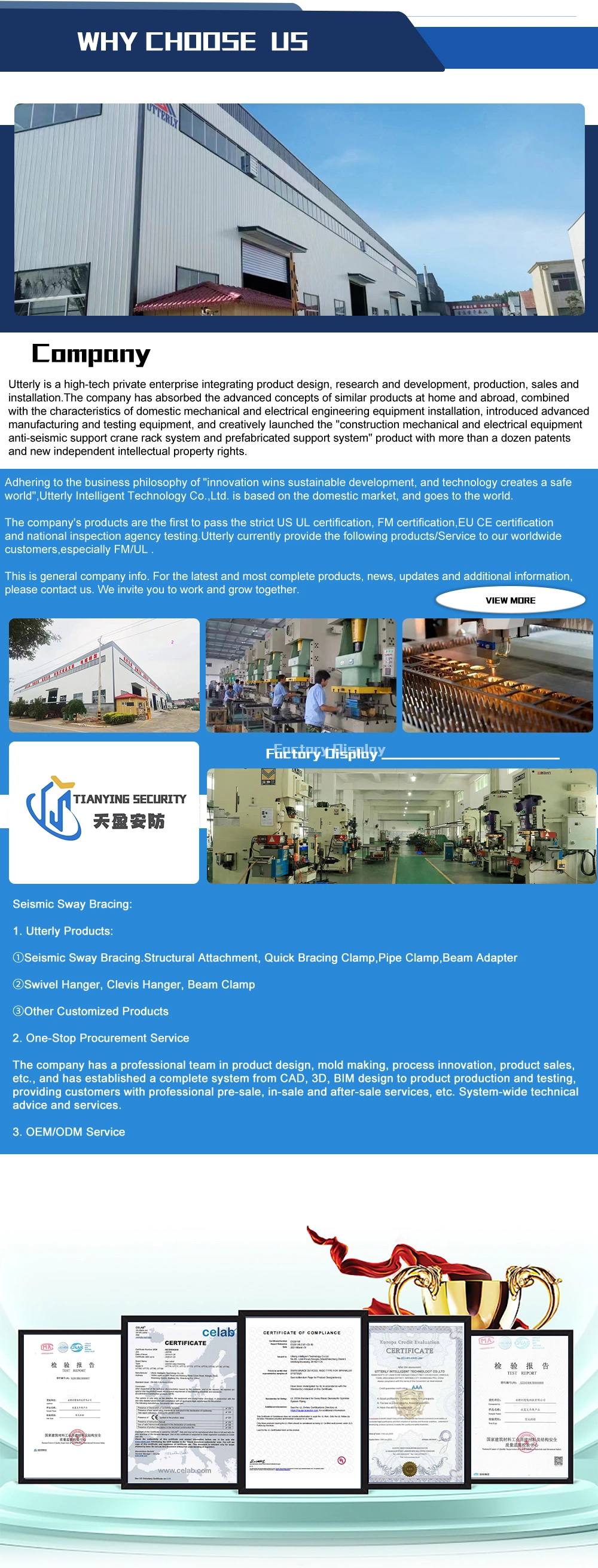 Factory Water/Air/Gas/Mud/Slurry/Oil Duct/Sprinkler Pipe 1-1/2&quot;-10&quot; Universal Sway Brace Lateral/Longitudinal Pipe Clamp