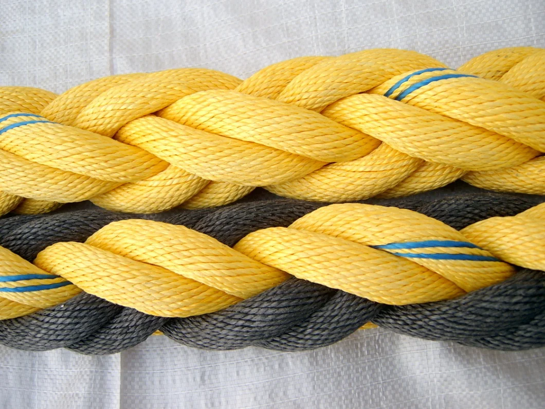 Polypropylene PP/PE Danline Braided Nylon Mixed Polyamide Polyester Cord for Mooring and Fishing Tow Rope 3/8/12strand Ropes