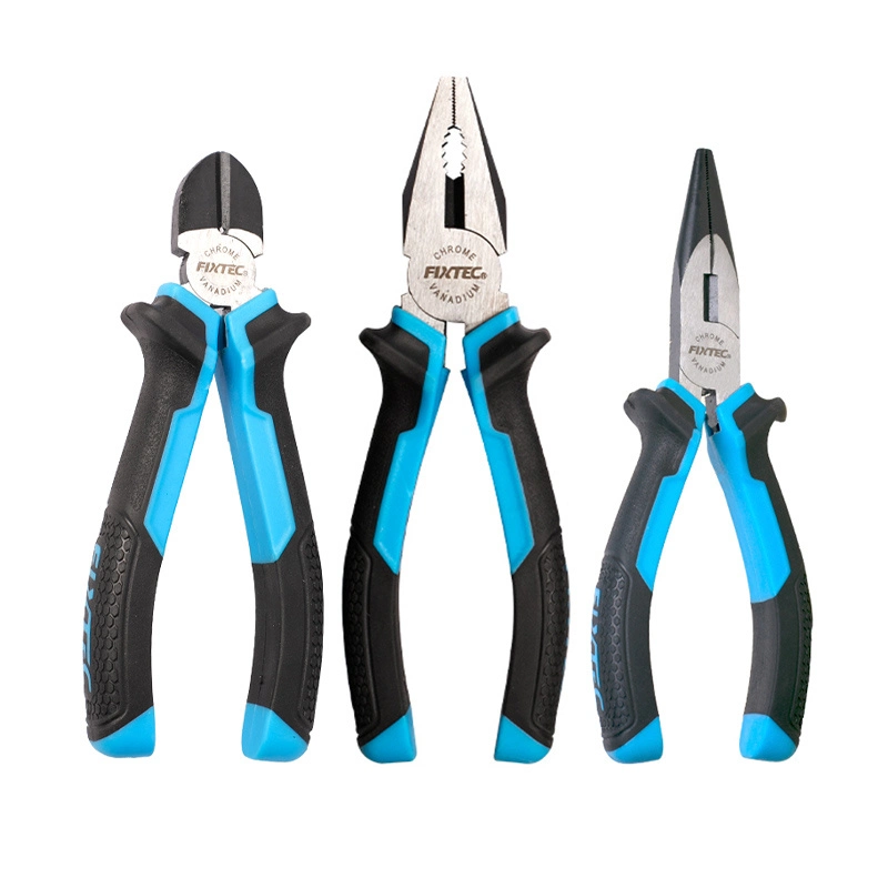 Fixtec Diagonal Cutting 6&prime;&prime; 7&prime;&prime; Multi-Purpose Pliers with Angled Head High-Leverage Design and Short Jaw