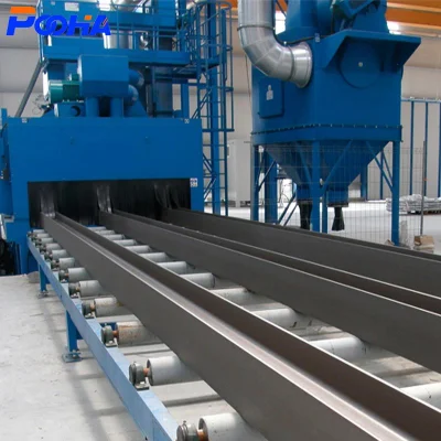 H Beam Metal and Steel Plate Roller Conveyor Shot Blasting Machine