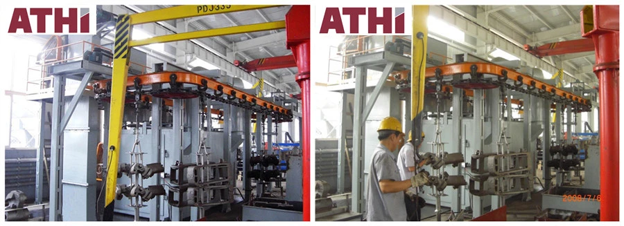 High Production Efficiency Hanging Chain Sand Shot Blasting Machines Dry Cleaning Equipment