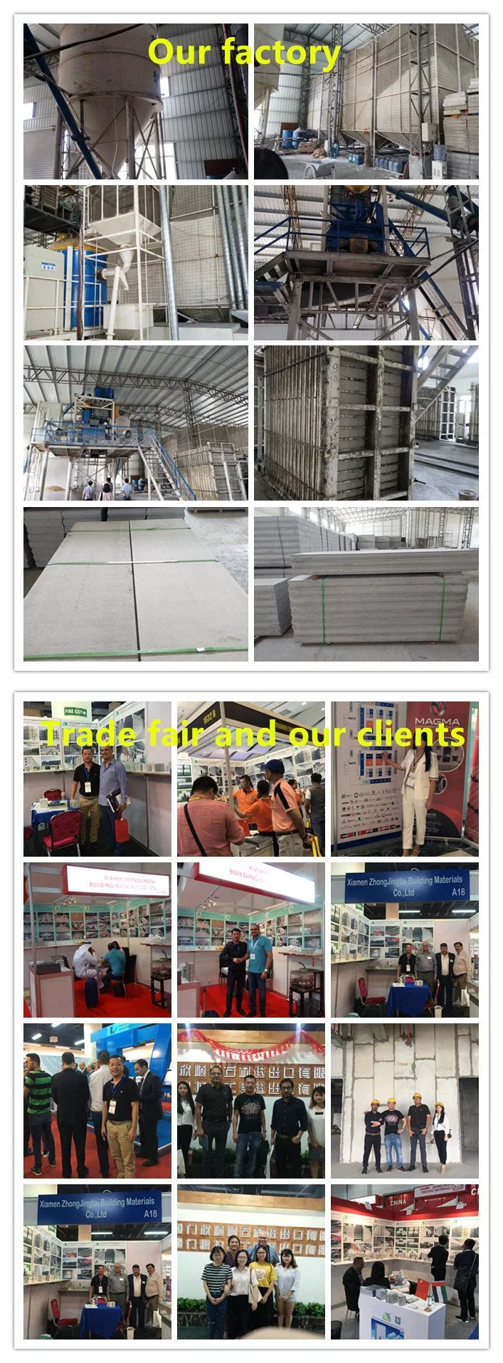 Eco-Friendly Sandwich Cement Board/Wall Panel for Prefab Steel House