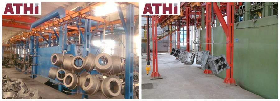 High Production Efficiency Hanging Chain Sand Shot Blasting Machines Dry Cleaning Equipment