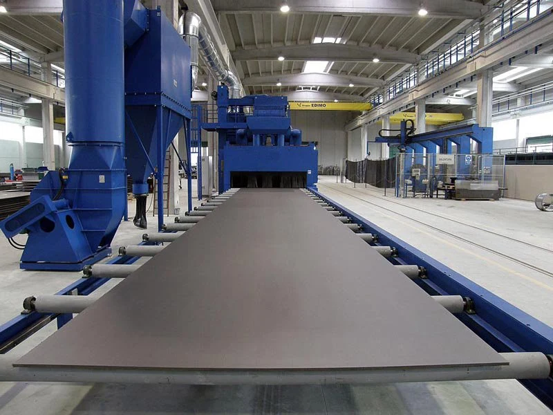 H Beam Metal and Steel Plate Roller Conveyor Shot Blasting Machine