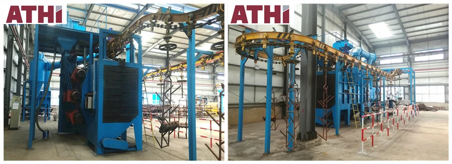 High Production Efficiency Hanging Chain Sand Shot Blasting Machines Dry Cleaning Equipment