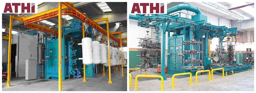 High Production Efficiency Hanging Chain Sand Shot Blasting Machines Dry Cleaning Equipment