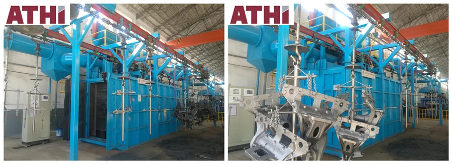 High Production Efficiency Hanging Chain Sand Shot Blasting Machines Dry Cleaning Equipment