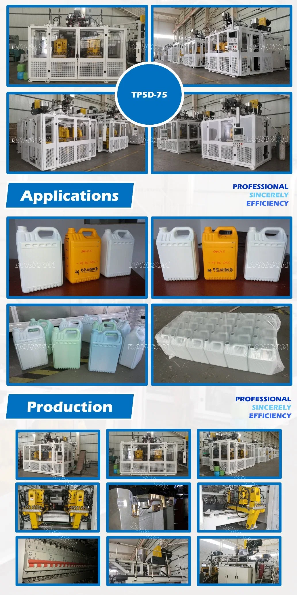 Fully Automatic Jerry Can Double 3 Layer Extrusion HDPE 5L HDPE Jug Automatic Double Station Blow Moulding Machine