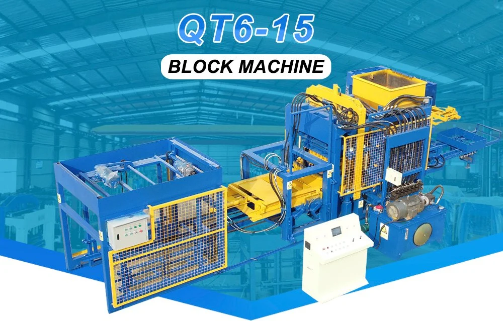 Fully Automatic Cement Hydraform Block Brick Moulding Machine Qt6-15 Interlock Paver Concrete Block Machine Price