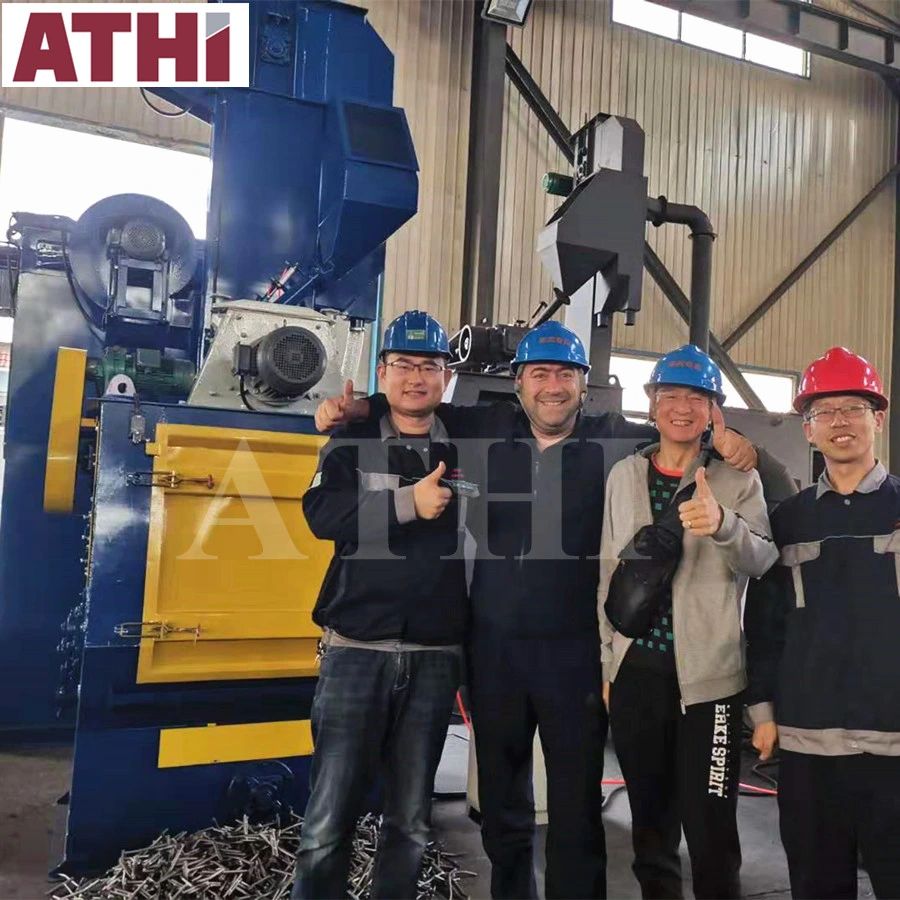 Q324 Q326 Q3210 Rubber Belt Shot Blast Machine Used in Foundry Casting Workshop for Metal Parts Rust Removal