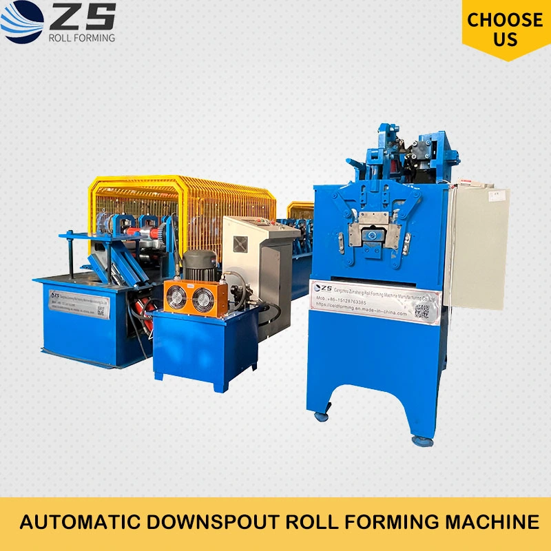 Square Galvanized Color Steel Rain Downspout Pipe Making Roll Forming Machine with Cutting Device Automatically