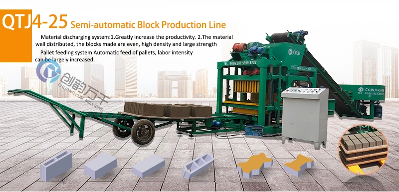 4-25 Automatic Hydraulic Sand Fly Ash Paving Interlocking Cement Brick Block Molding Machine