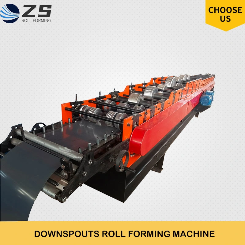 Square Galvanized Color Steel Rain Downspout Pipe Making Roll Forming Machine with Cutting Device Automatically