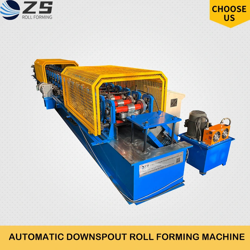 Square Galvanized Color Steel Rain Downspout Pipe Making Roll Forming Machine with Cutting Device Automatically