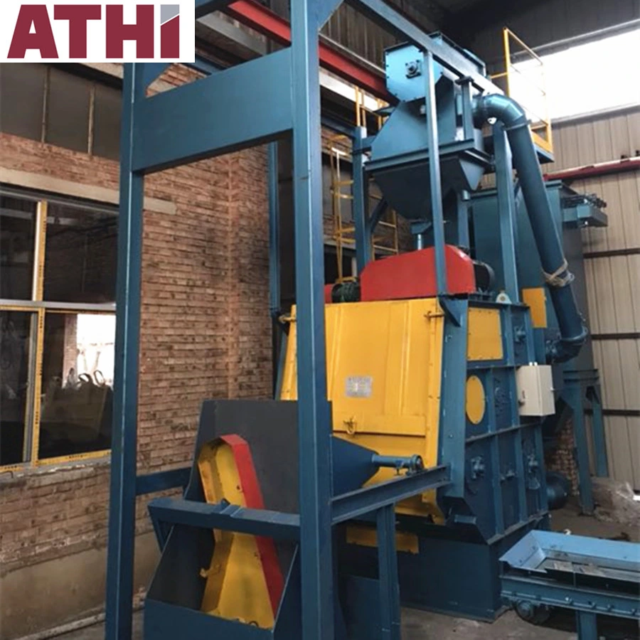 Q324 Q326 Q3210 Rubber Belt Shot Blast Machine Used in Foundry Casting Workshop for Metal Parts Rust Removal