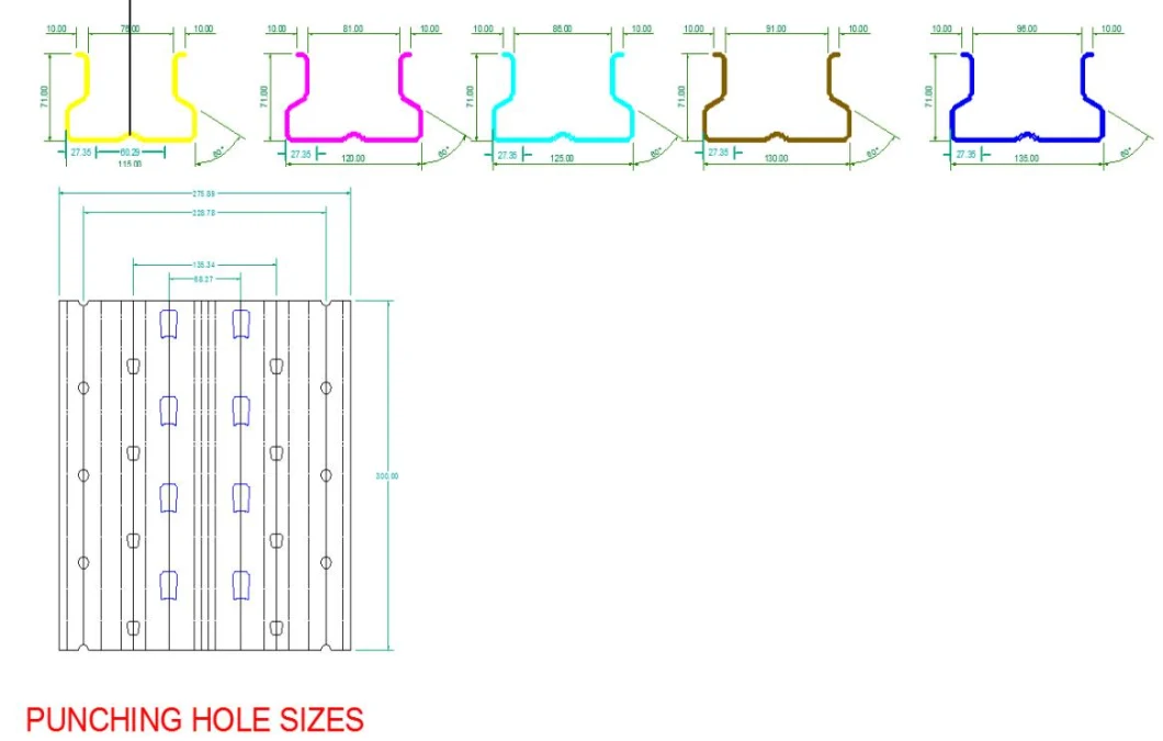 Roll Forming Machine for Yx71-115/120/125/130/135 Upright Profile (Size Changing Automatically)