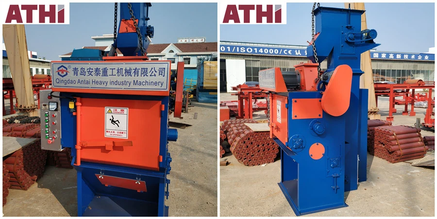 Q324 Q326 Q3210 Rubber Belt Shot Blast Machine Used in Foundry Casting Workshop for Metal Parts Rust Removal