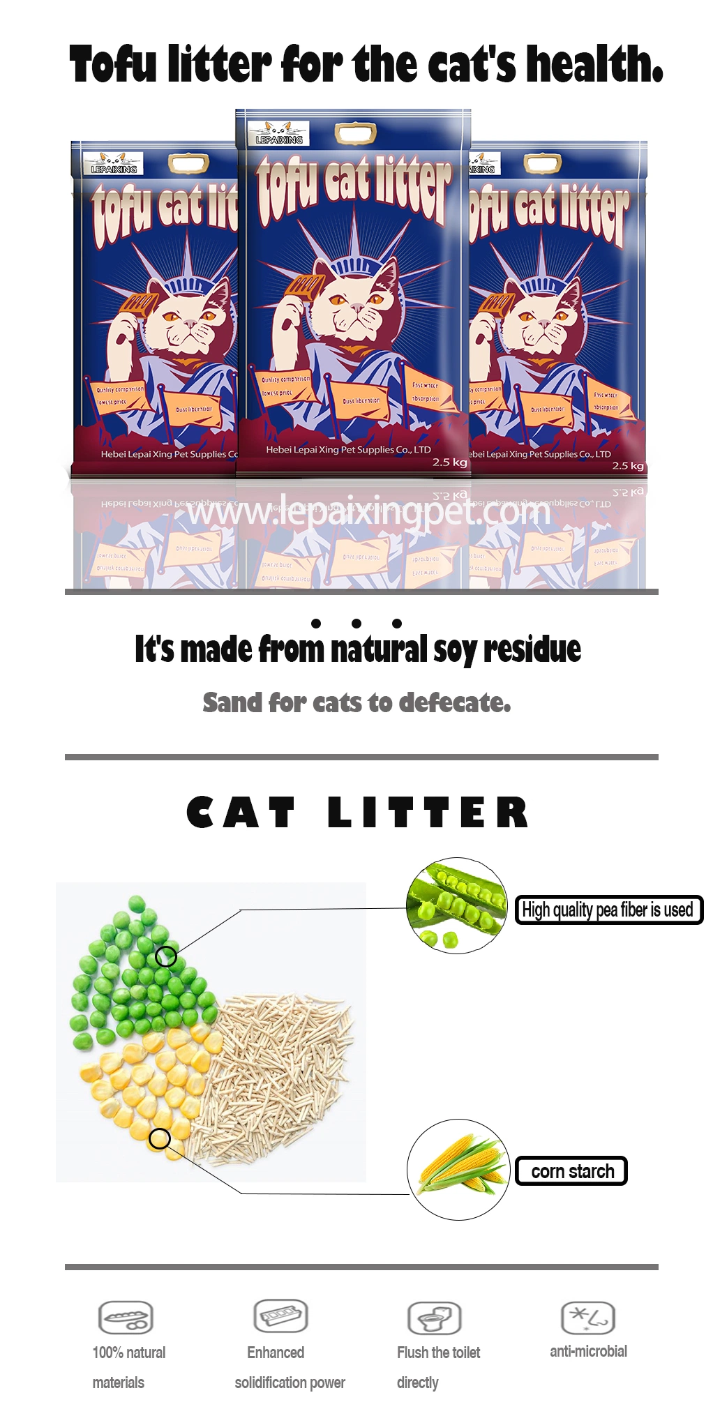 Eco Clean Tofu Cat Litter Wholesale Cheap Tofu Cat Sand