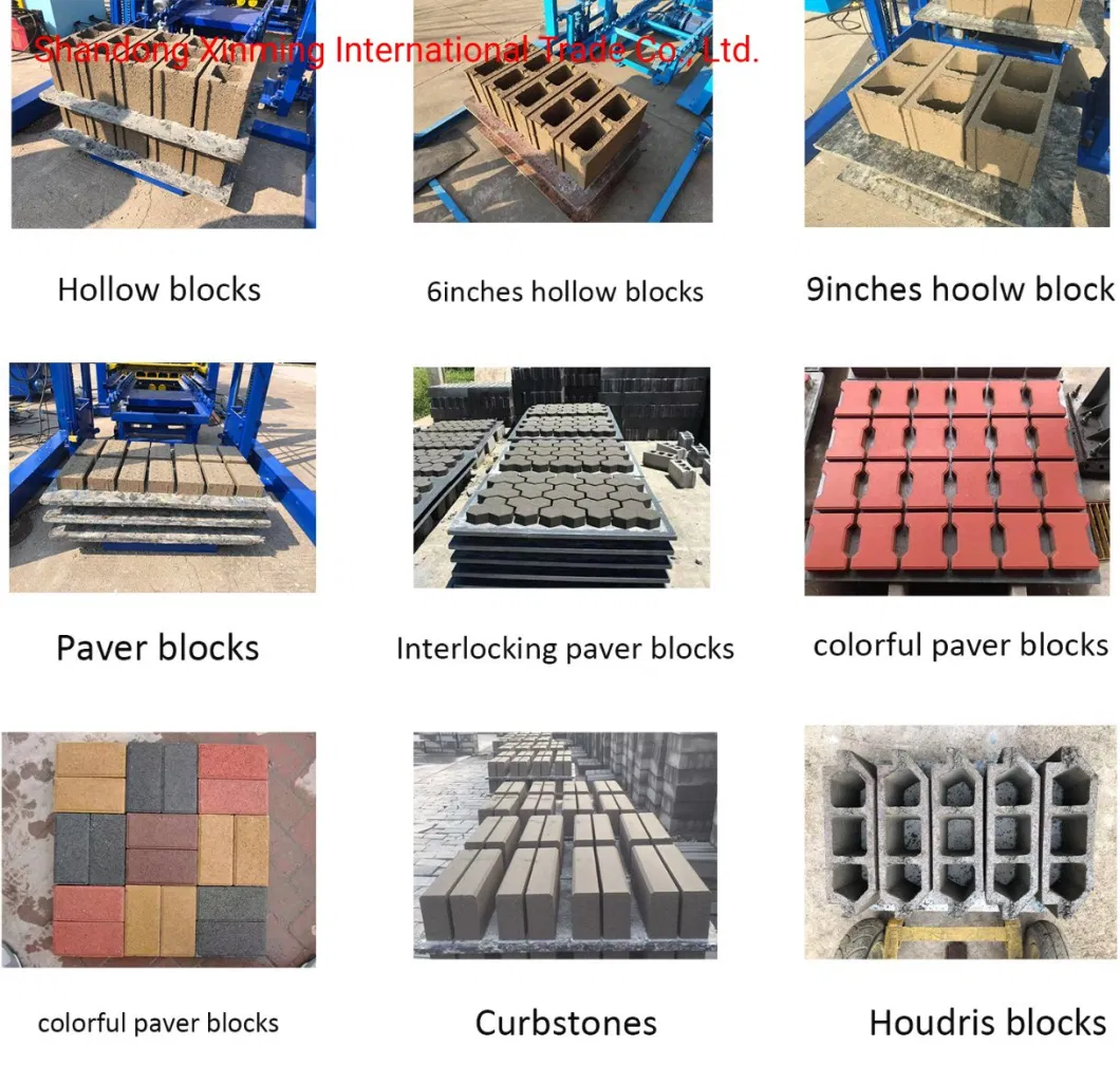 Qt4-15s Fully Automatic Hydraulic Cement Concrete Hollow Blocks Paving Bricks Making Machine Production Line