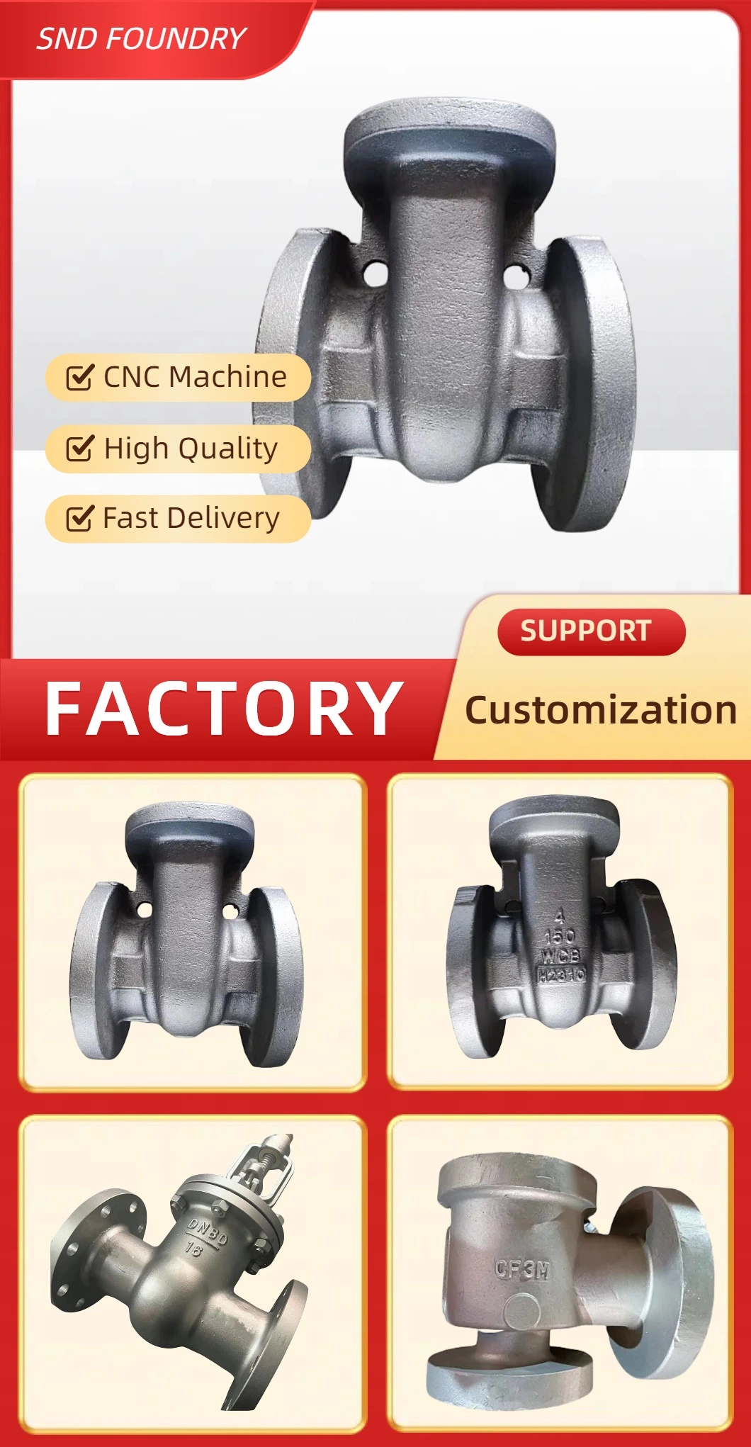 Iron Casting Gate Valve Casting ISO Standards Sand Foundry