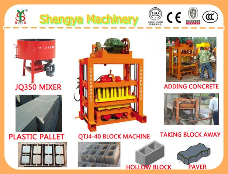 Qtj4-40 Sand Cement Brick Machine, Concrete Hollow Block Mould China