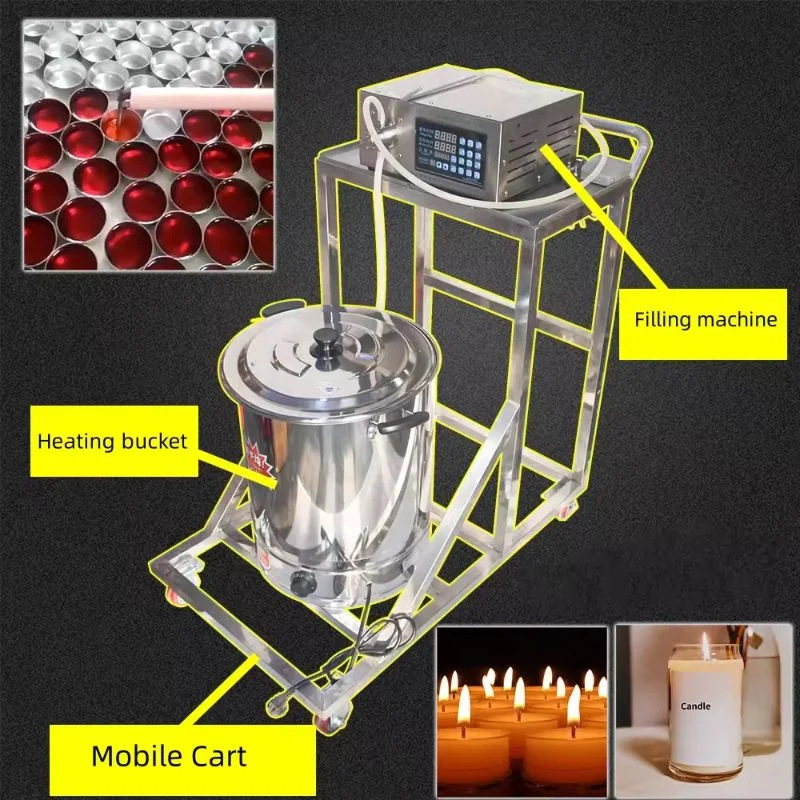 Movable Wax Melting Scented Candle Automatic Wax Heating Mixing Pouring Filling Machine