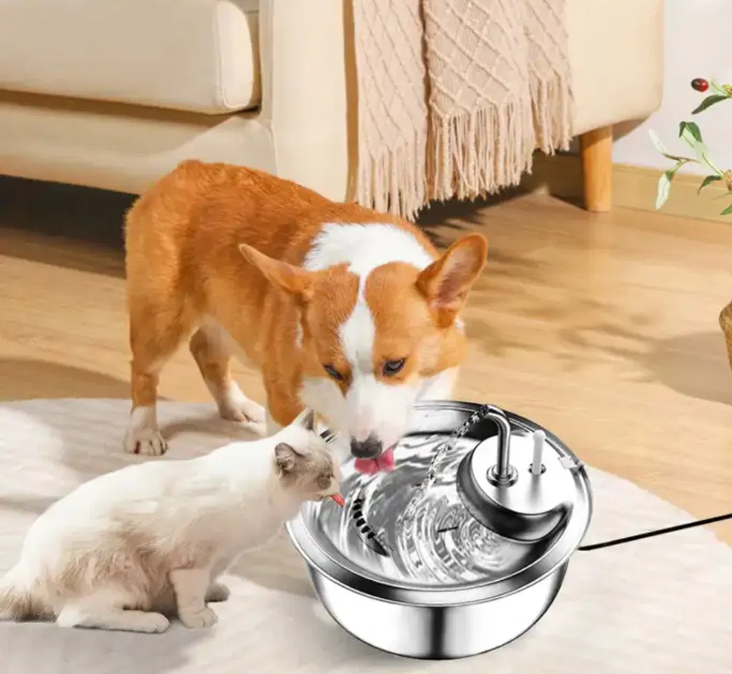 New Wholesale Stainless Steel Dog Drinking Fountain Smart Pet Cat Water Fountain