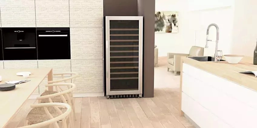 Wine Cooler 121 Bottles Sliding Beech Wood Shelves Commercial Red Wine Fridge