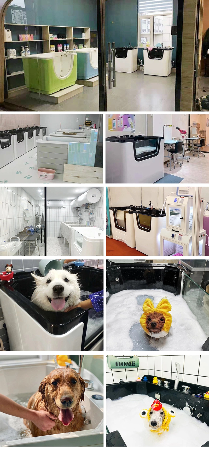 Icen Best Selling Big Acrylic Luxury Indoor Pet Dog Cat Grooming Bath Tubs with Ozone Therapy