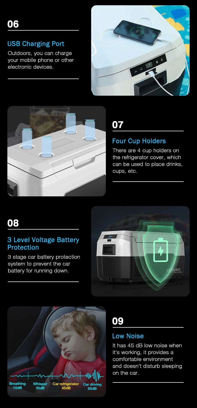 Yunlei Axr-50 DC: 12-24V AC: 100-240V 50L Car Refrigerator with Digital Display and Trolley Handle