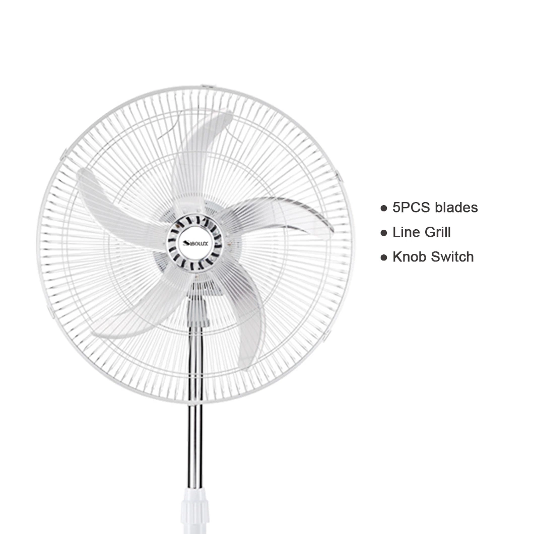 18 Inch Home Stand Fan Metal Fan Blade White Color Fan Without Remote