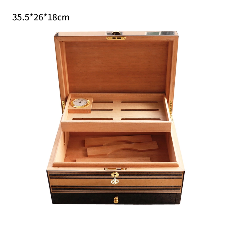 Trending Branded Lacquer Spanish Cedar Wood 100 Counts Cigar Humidor