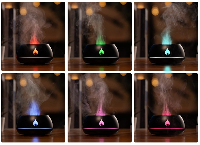 130ml 3D Simulated Flame Aroma Diffuser Ultrasonic Smart Cool Mist Jellyfish Diffuser for Home Office