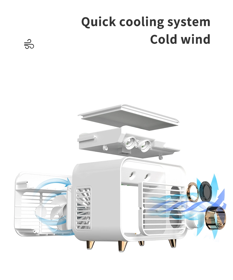 Desktop Humidifying Spray Air Cooler Mini Small Air Conditioning Fan Indoor Silent Cooling Water Cooling Fan