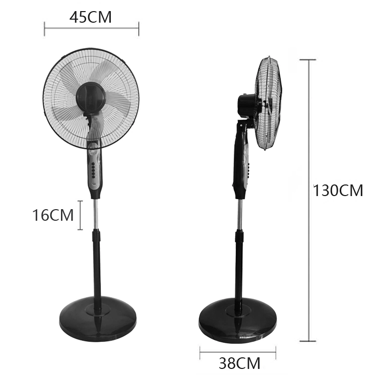 Height Adjustable 16/12inch DC Portable Desktop Stand Rechargeable Panel Solar Fan