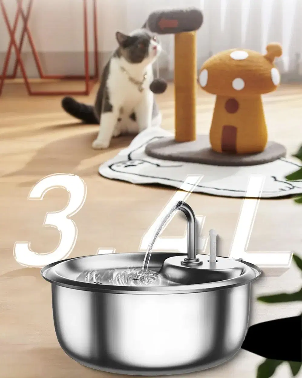 New Wholesale Stainless Steel Dog Drinking Fountain Smart Pet Cat Water Fountain