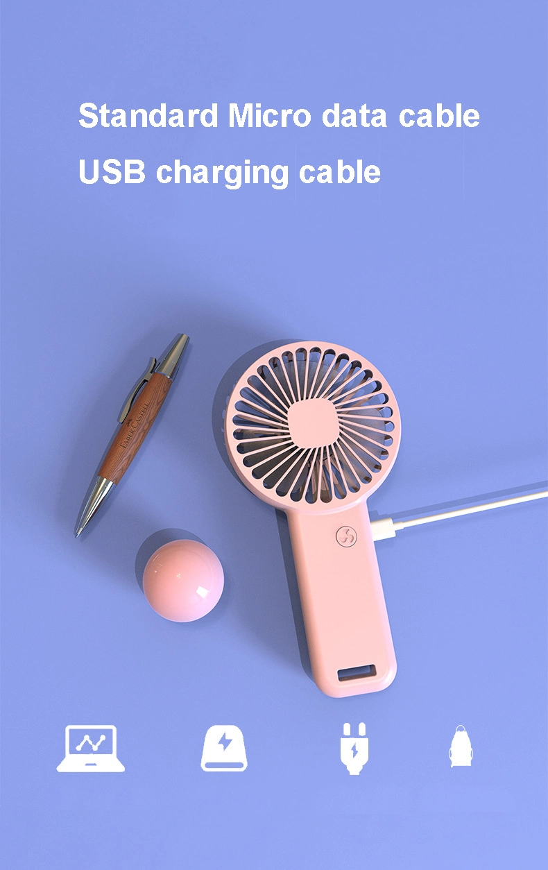 2023 New Handheld Fan USB Charging Small Fan Portable Mini Dormitory Desktop Silent Gift Logo