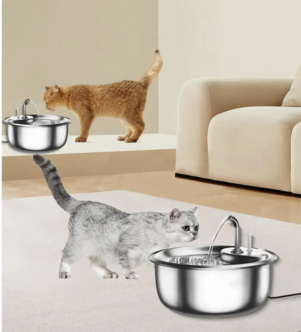 New Wholesale Stainless Steel Dog Drinking Fountain Smart Pet Cat Water Fountain