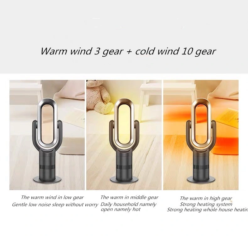 220V Tip-Over Power off Protection PTC Ceramic Oscillating Electric Bladeless Tower Fan