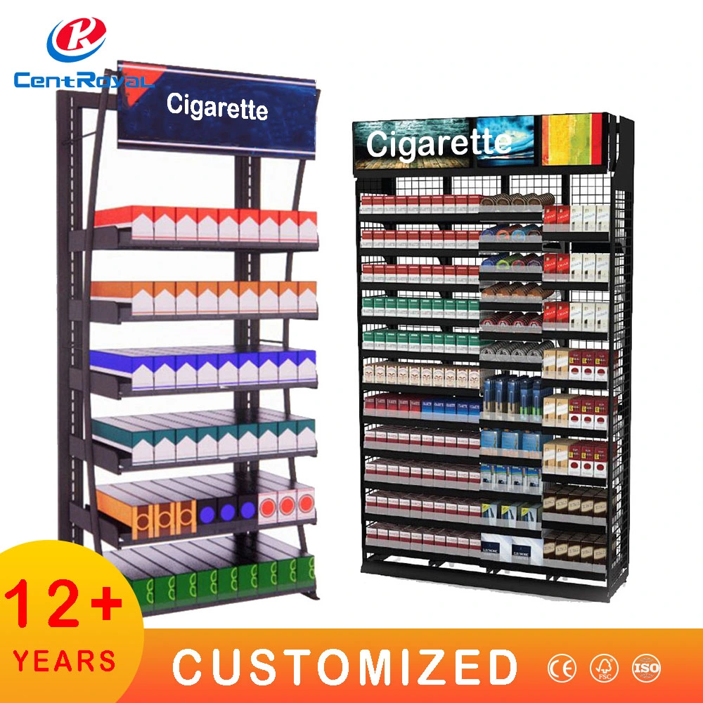 Custom Smoke Shop Display Furniture Tobacco Display Pharmacy Cigarettes Shelves Tobacco Shop Display Floor Stand Tobacco Display Rack Cigar Cabinets