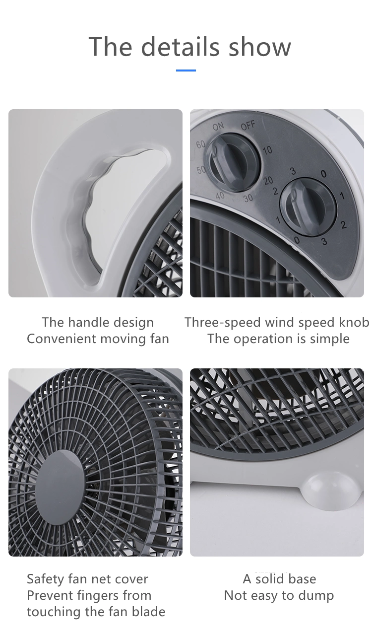 10&prime;inch Mini Rotating Front Louvres 30W Desktop Portable Box Fan