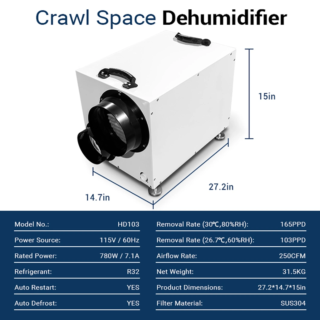 Preair Whole Home Industrial Commercial Mounted Ceiling Crawl Space Dehumidifier