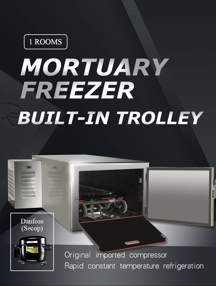 One Body Morgue Mortuary Refrigerator with Car Cabinet