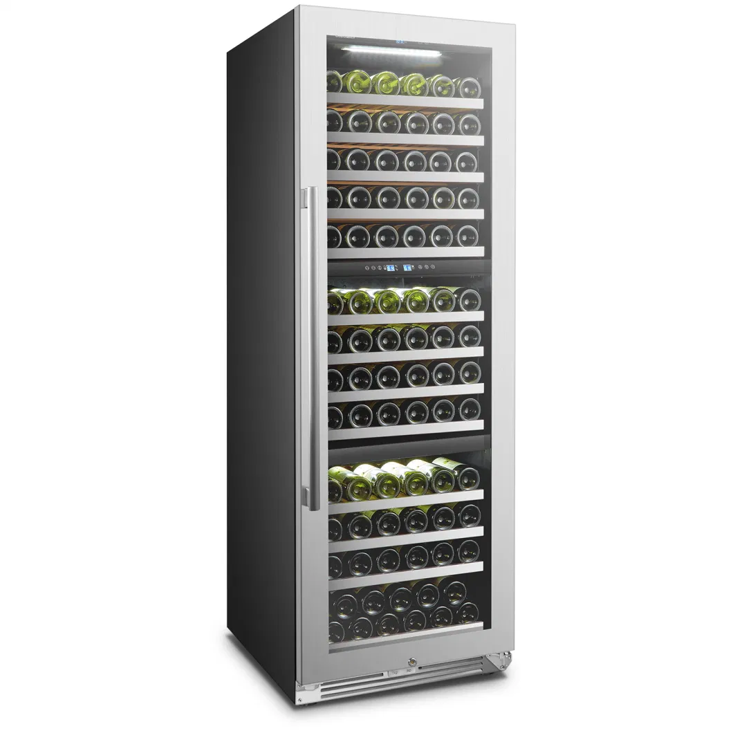 181cm Height 143 Bottles Triple Temperature Zone Built-in/Free-Standing Wine Cabinet/ Cellar/Wine Fridge/Wine Cooler/Wine Refrigerator