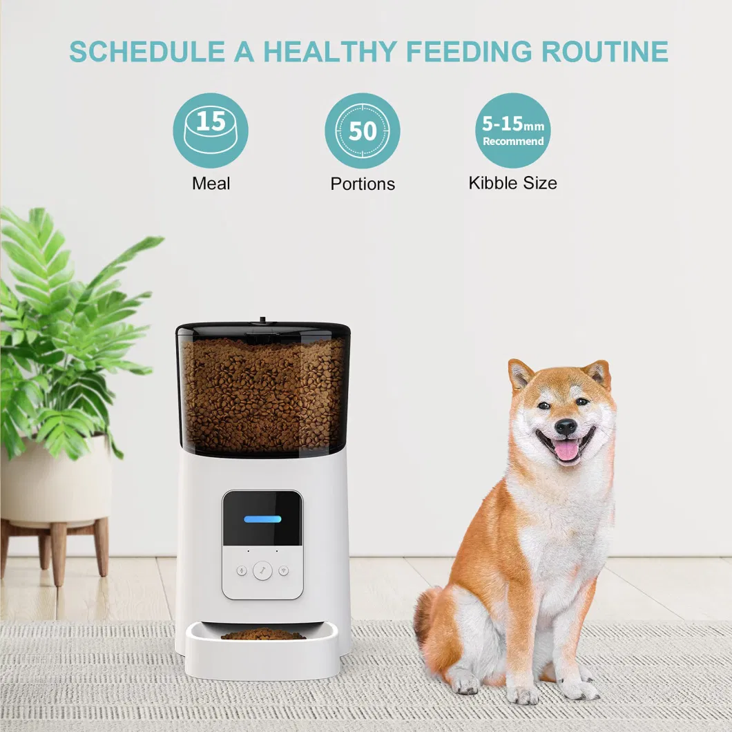 Pet 6L Smart Cat Feeder Remote Control Dog Food Dispenser