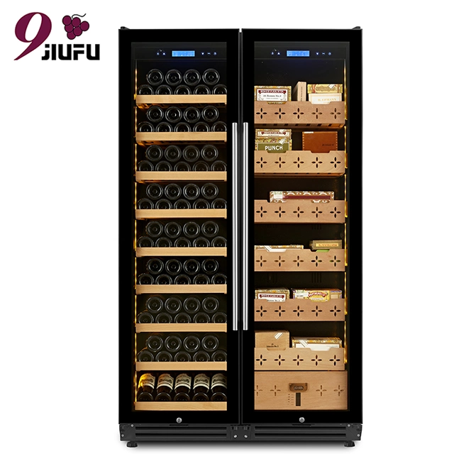 Refrigerator High Quality Humidor Temperature Humidity Control Double Door Wine Cooler and Cigar Cooler