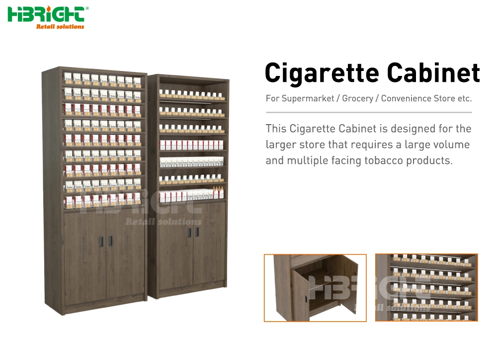 Wooden Shelf Rack Supermarket Convenience Store Cigarette Cabinet