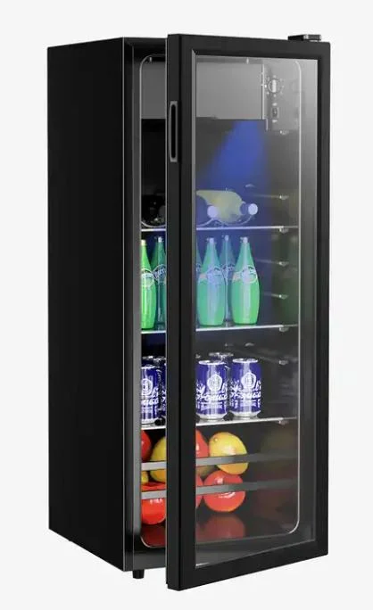 Sc118 118L Small Wine Refrigerator Cooler with Freestanding Design, LED Light Bar and Constant Humidity